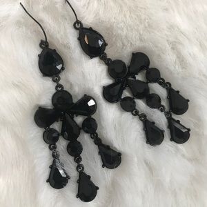Gothic chic black chandelier earrings NWOB